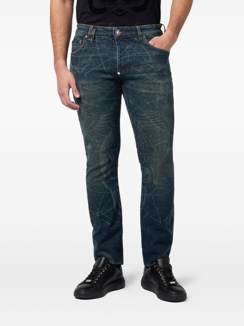 PHILIPP PLEIN printed straight-leg jeans outlook