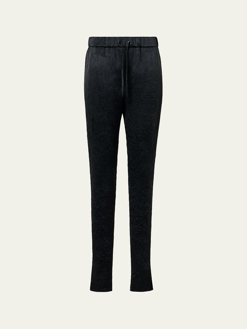 Mike Crinkled Satin Ankle Jogger Pants 1