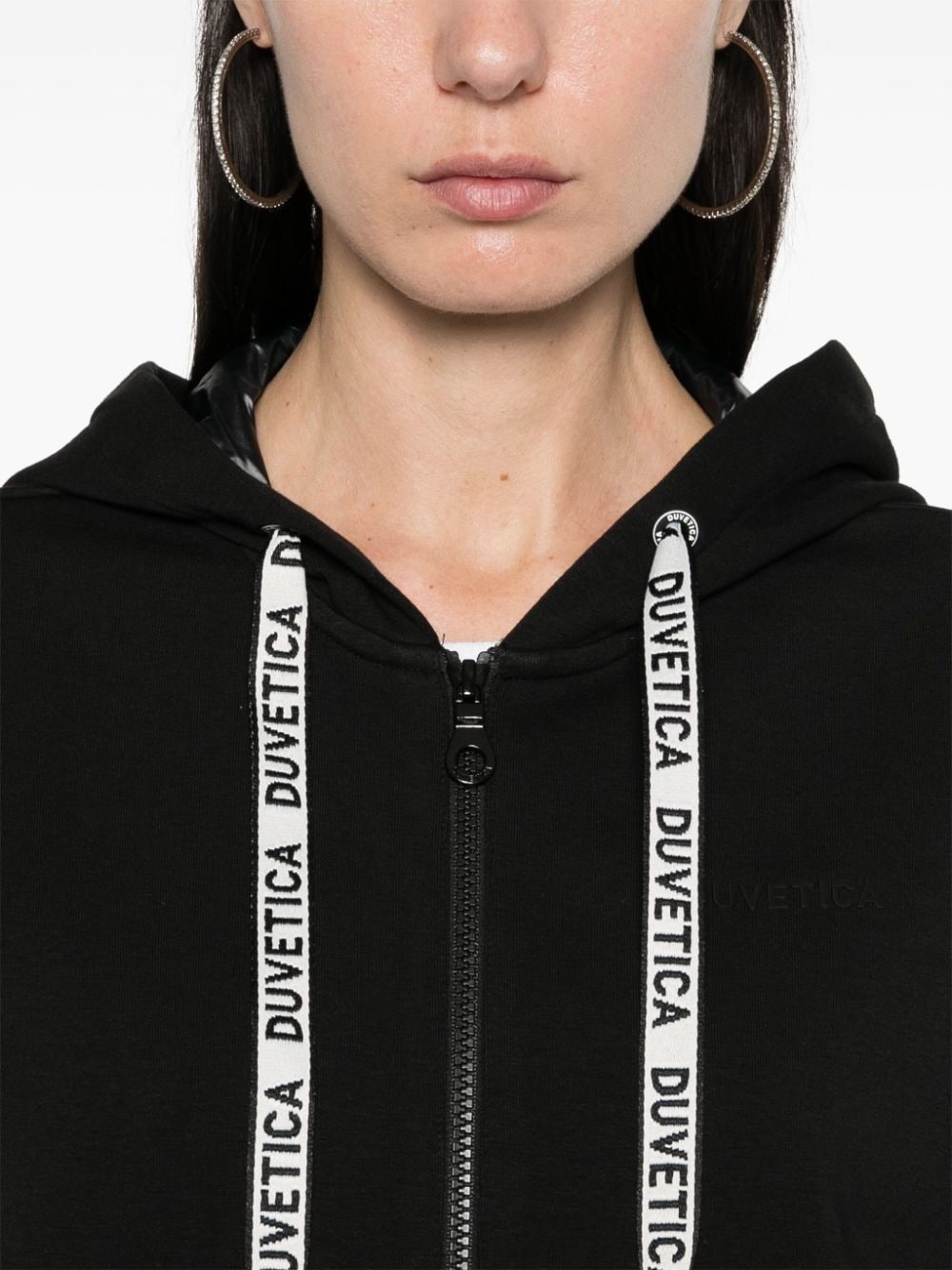 rubberised-logo zipped hoodie - 5
