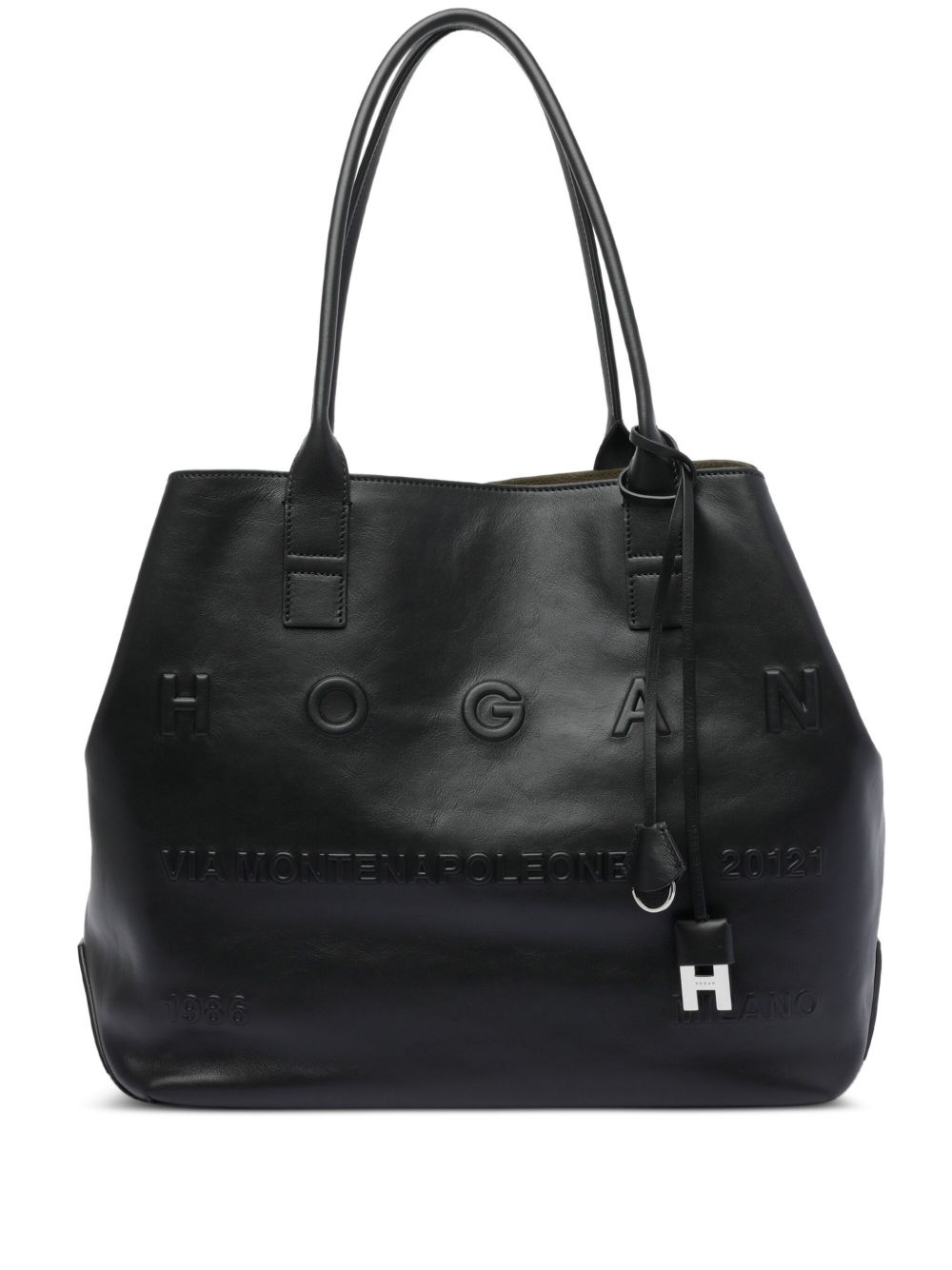 leather tote bag - 1