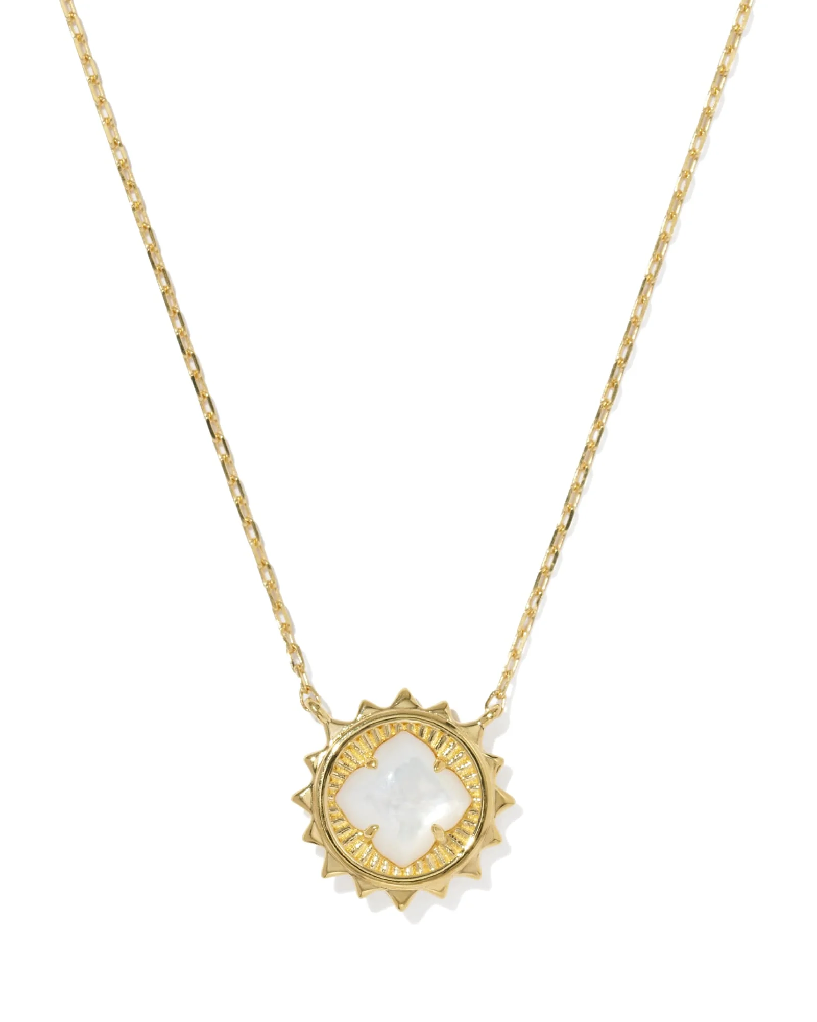 Dira Sun 18k Gold Vermeil Stone Short Pendant Necklace - 1