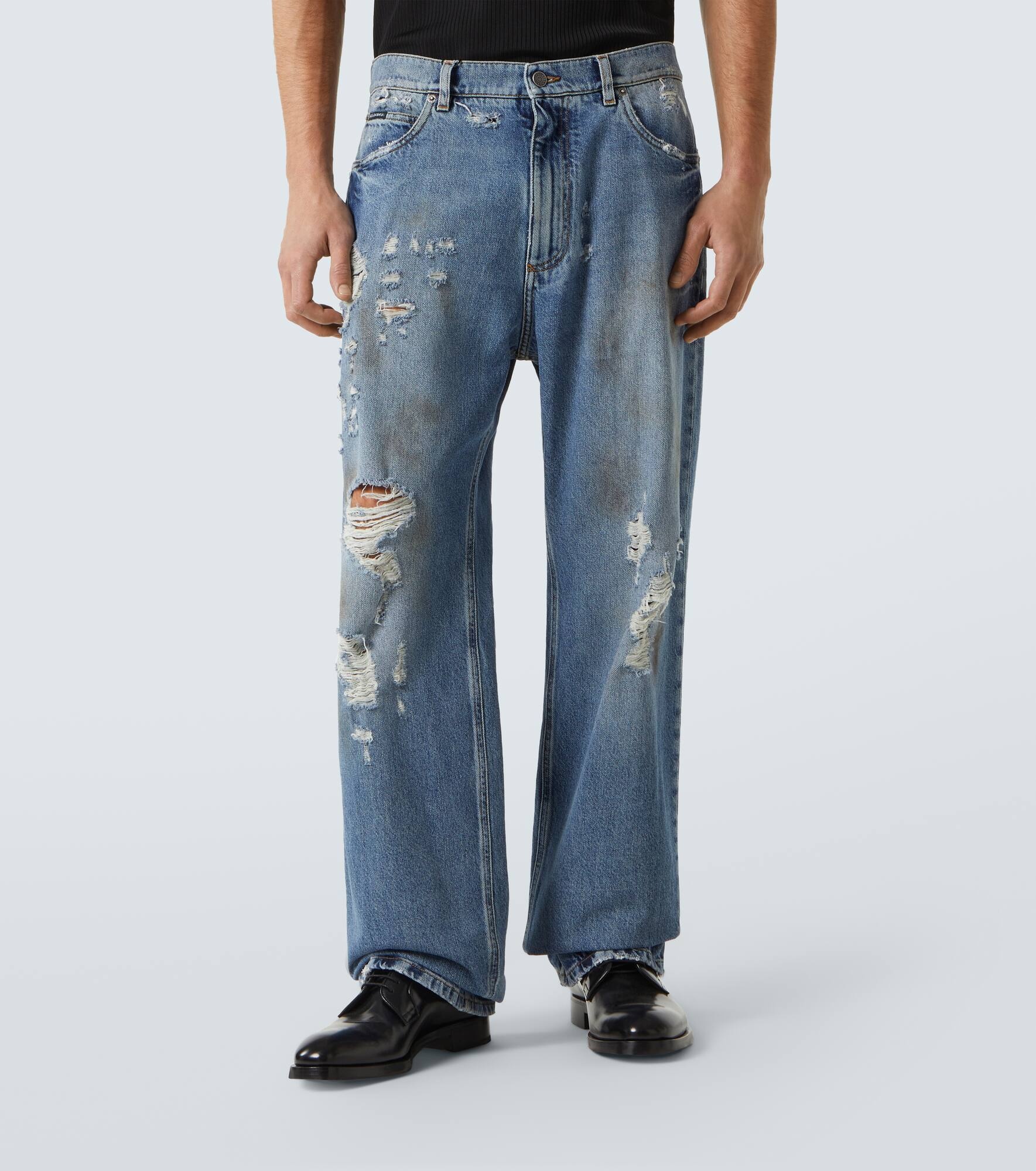 Distressed wide-leg jeans - 3