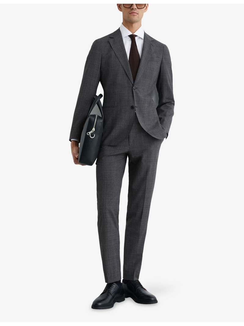 REISS Single-Breasted Check Wool-Blend Blazer outlook