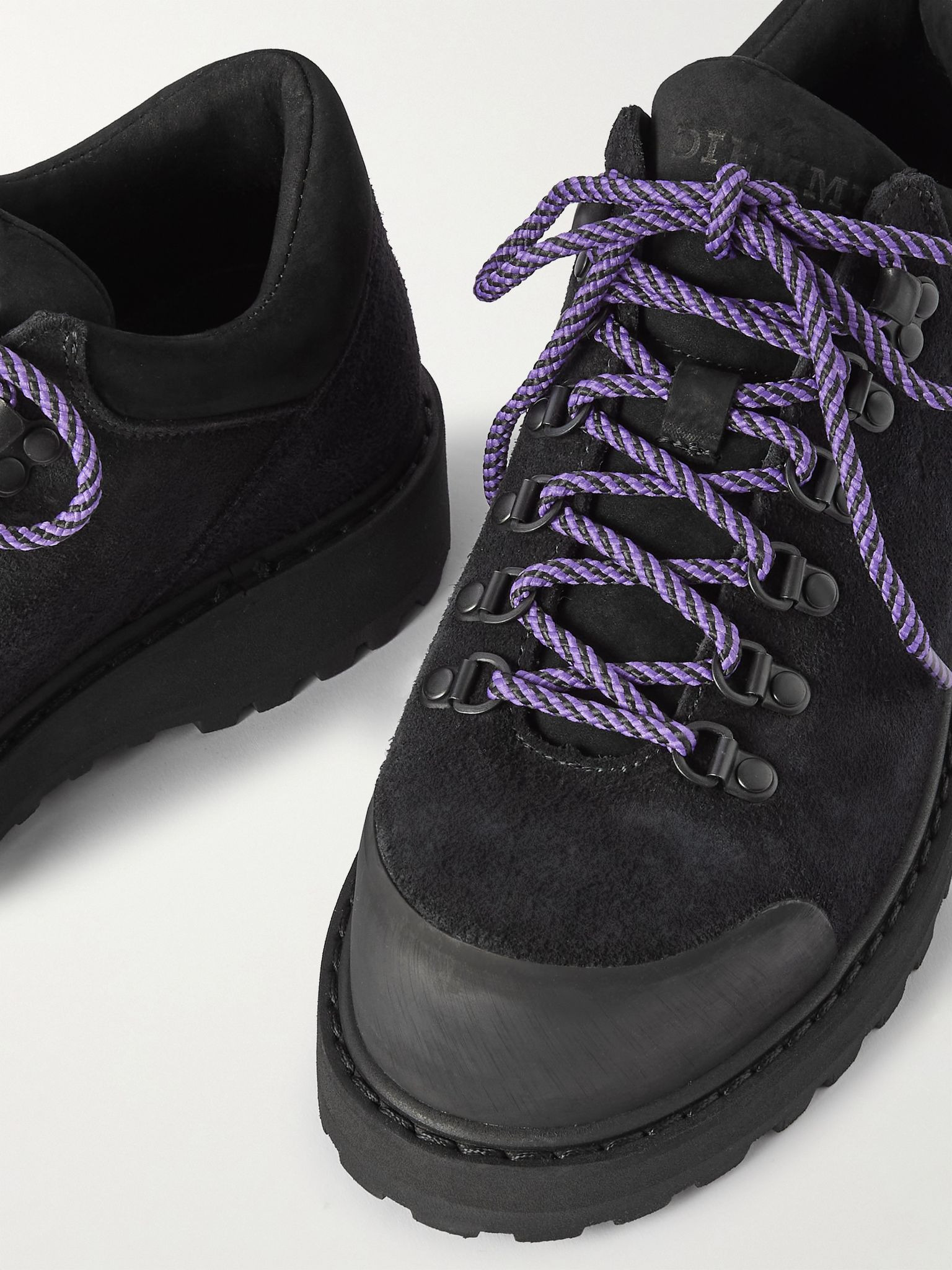 Cornaro Rubber-Trimmed Suede Sneakers Black - 6