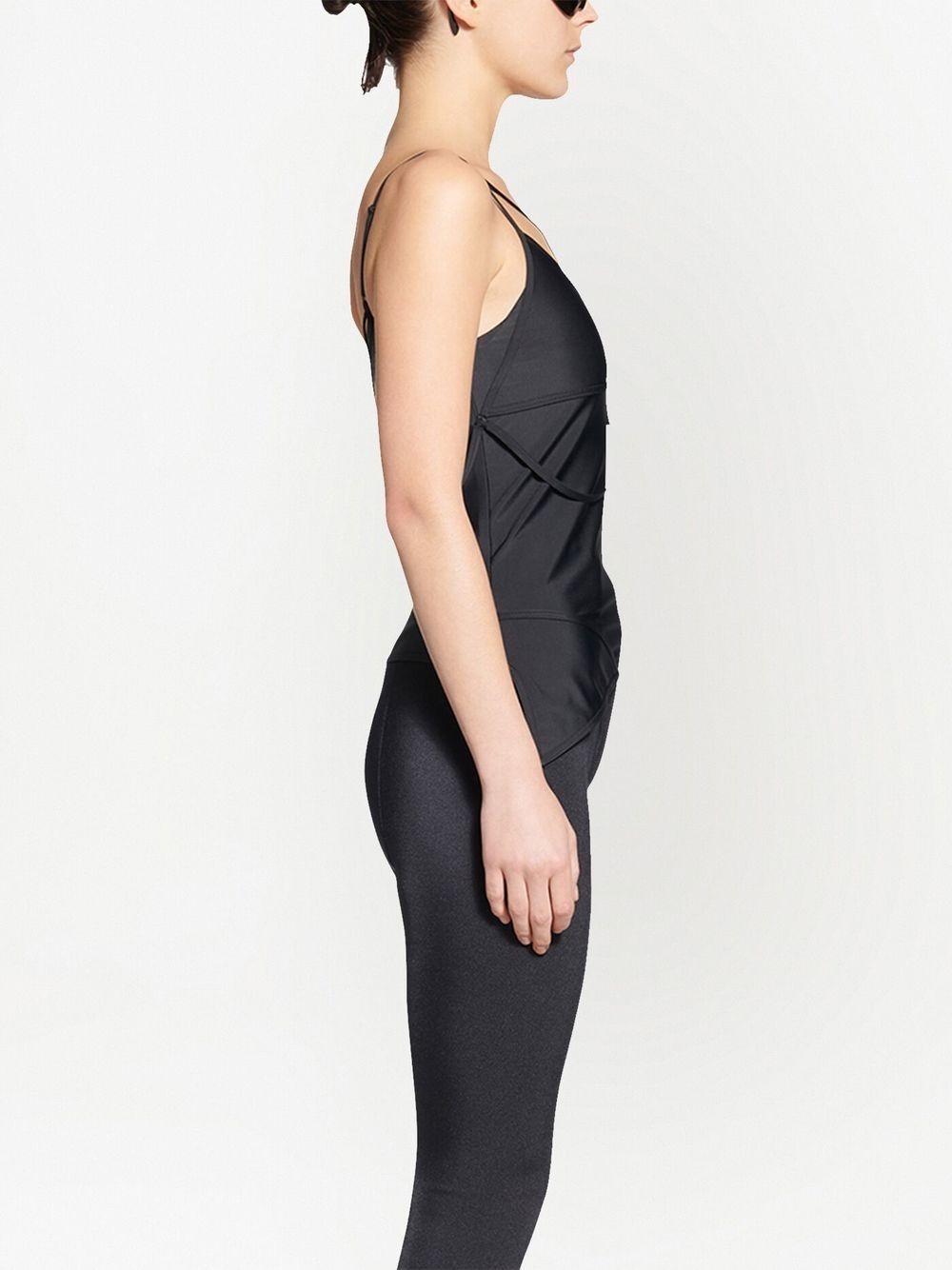 asymmetric strap-detail tank top - 3