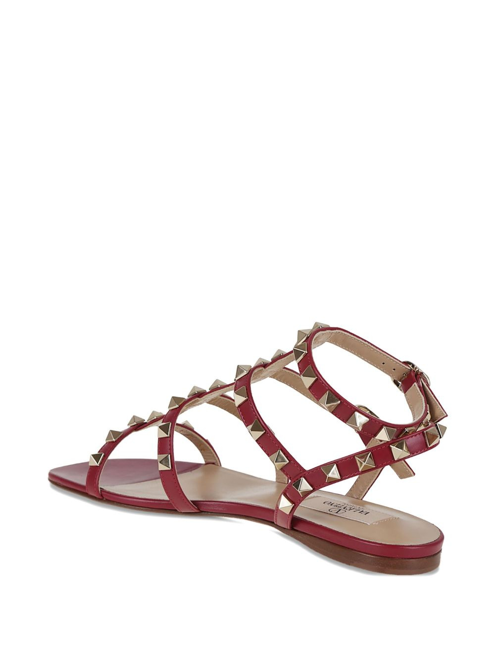 studded leather flat sandals - 3