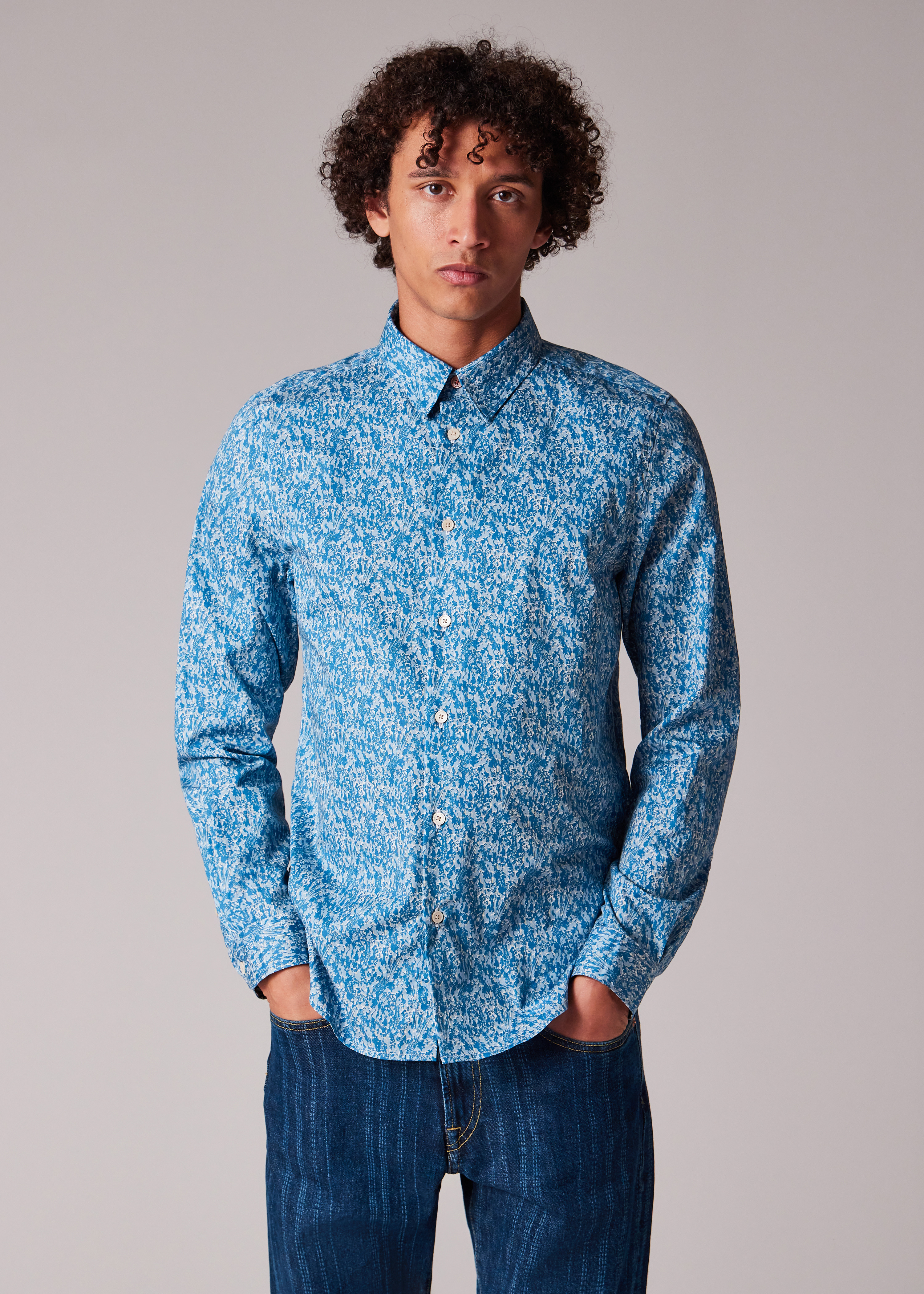 Blue 'Yarrow' Tailored-Fit Shirt - 5