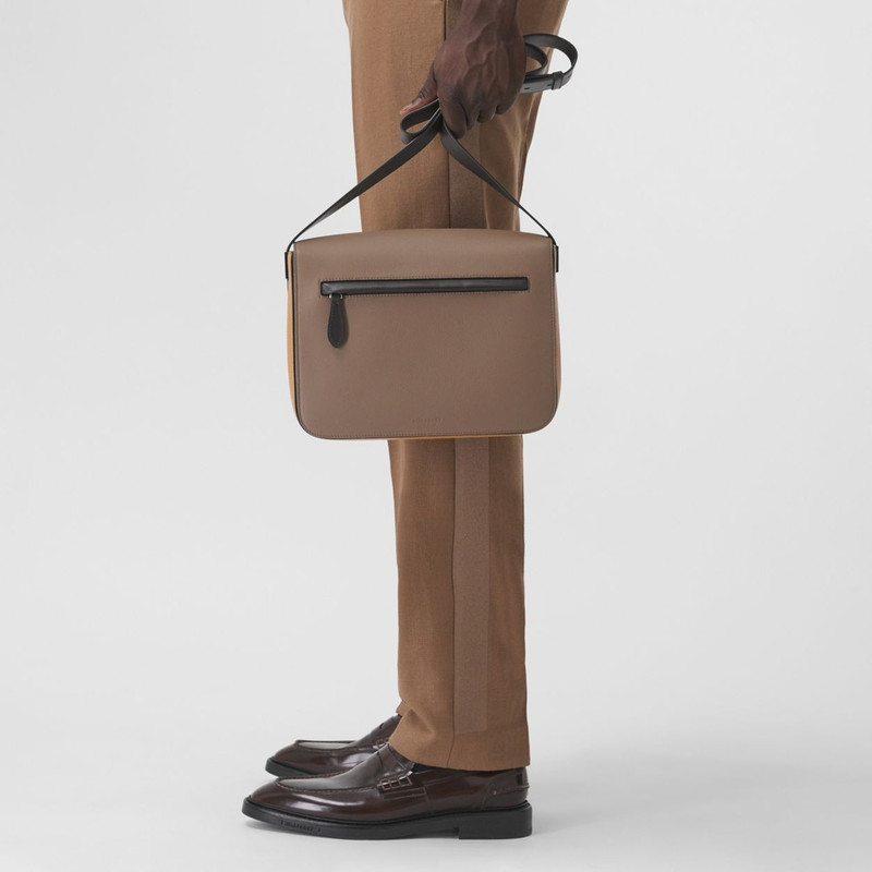 Small Colour Block Leather Messenger Bag 10