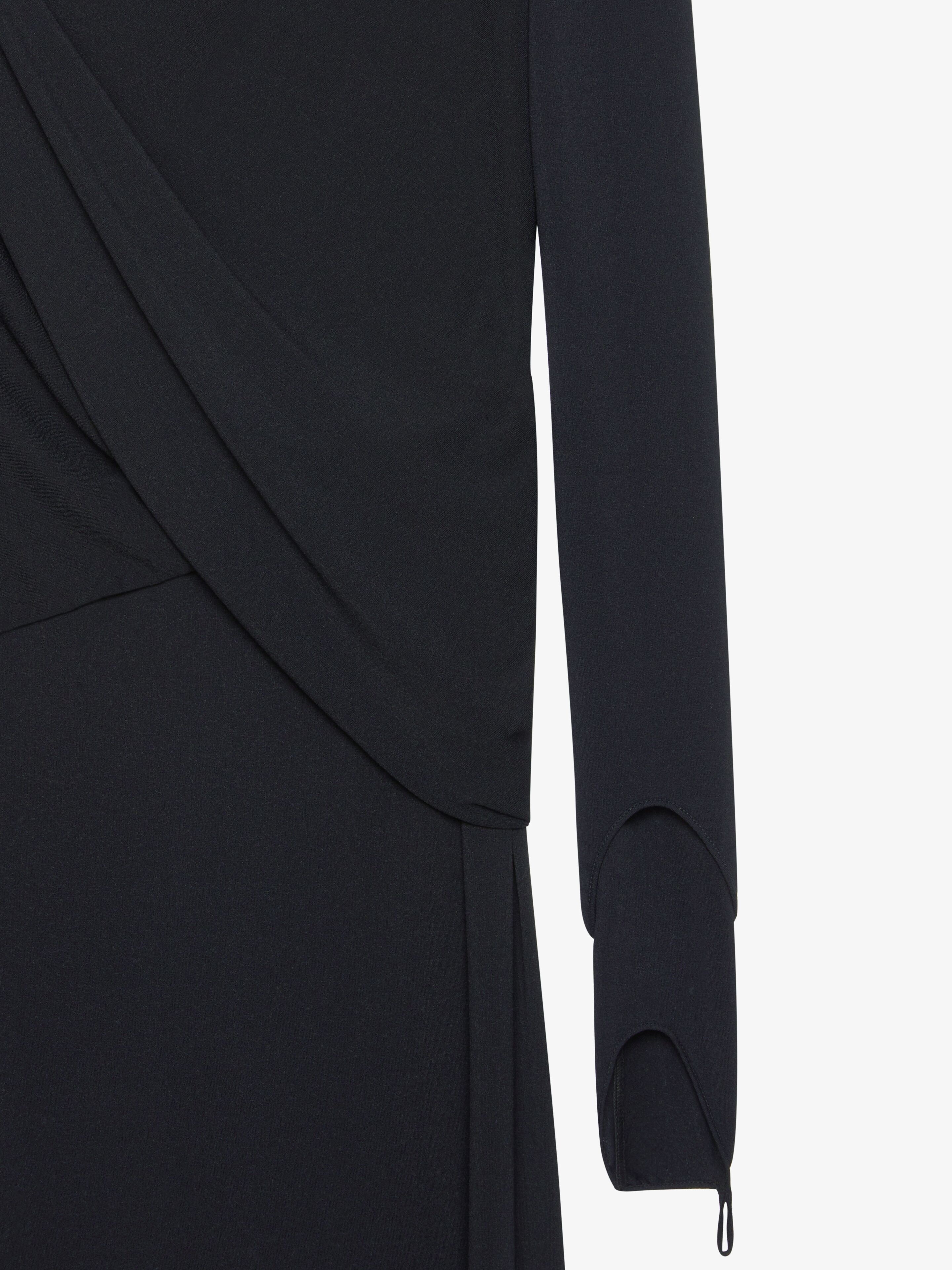 ASYMMETRIC DRAPED DRESS IN CREPE JERSEY - 5
