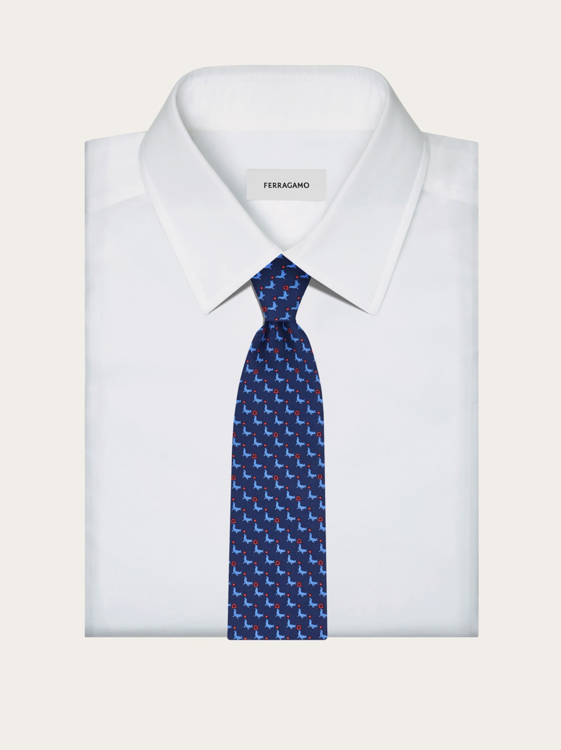 Seal print silk tie - 4
