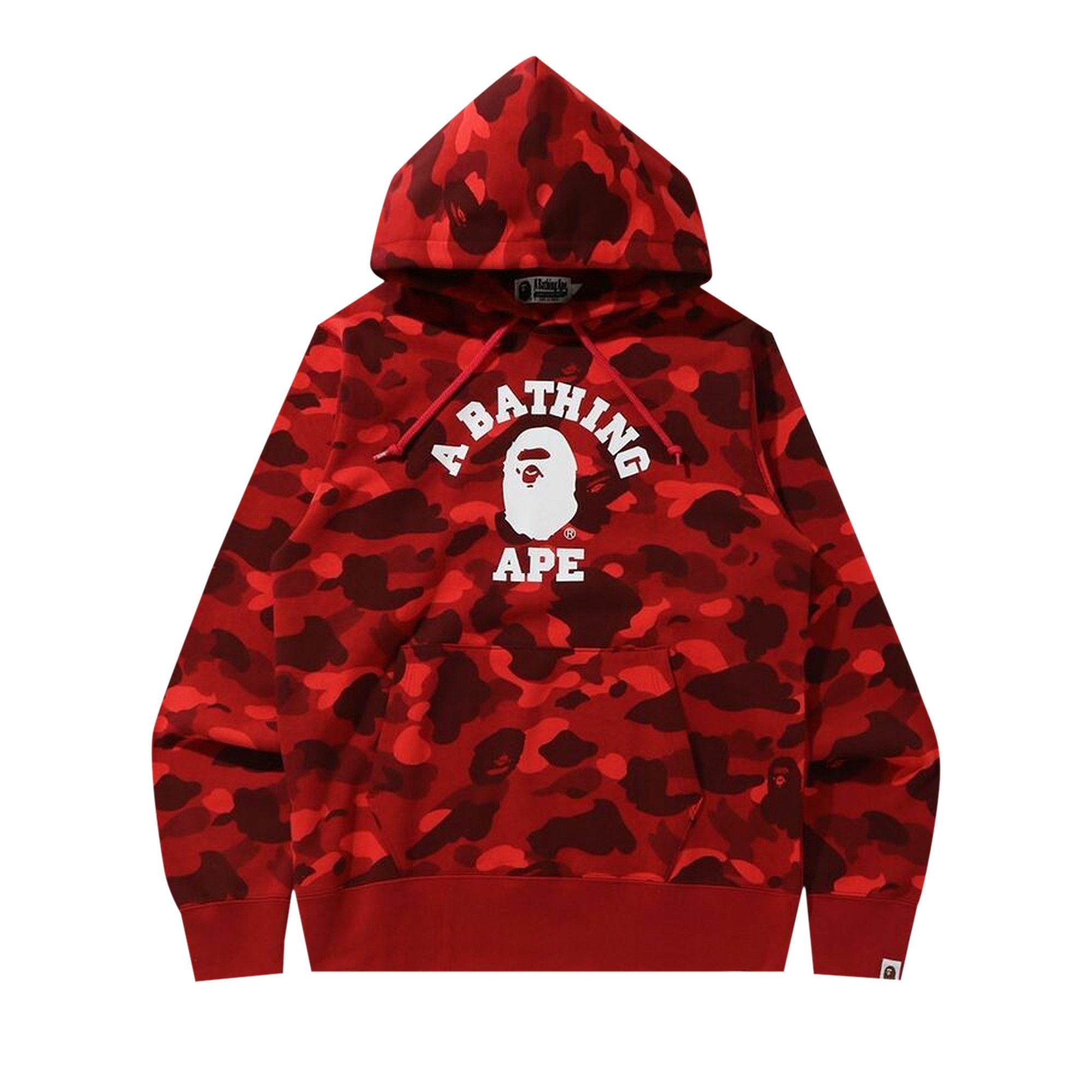 BAPE Online Exclusive Color Camo College Pullover Hoodie 'Red' - 1