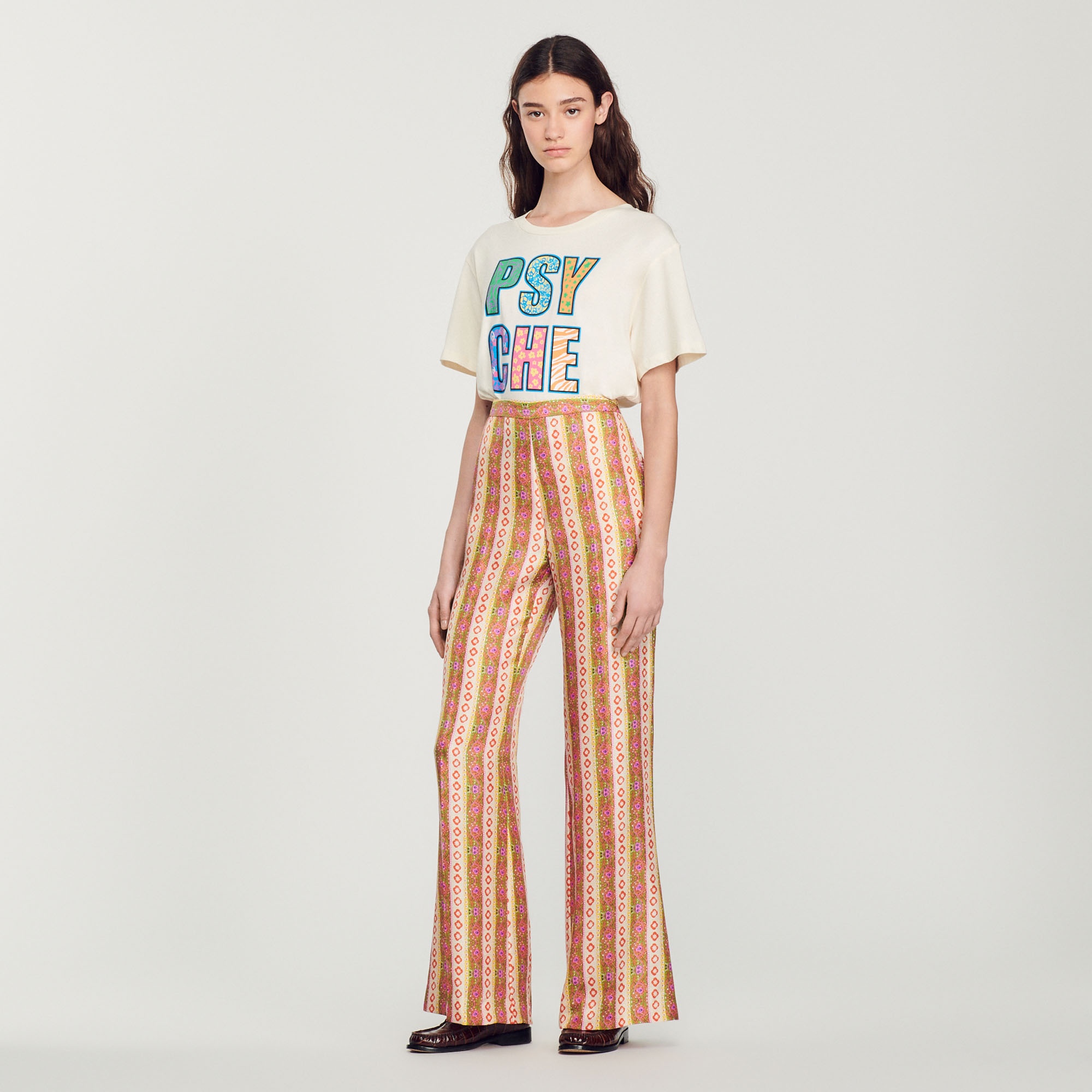 Wide-leg loose-fitting printed pants - 5