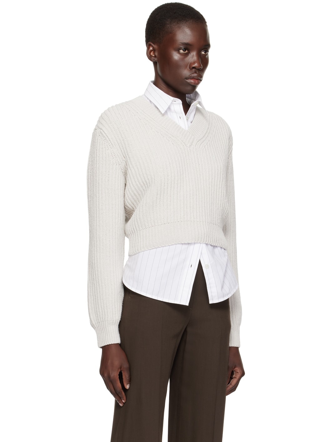 Off-White V-Neck Sweater - 2