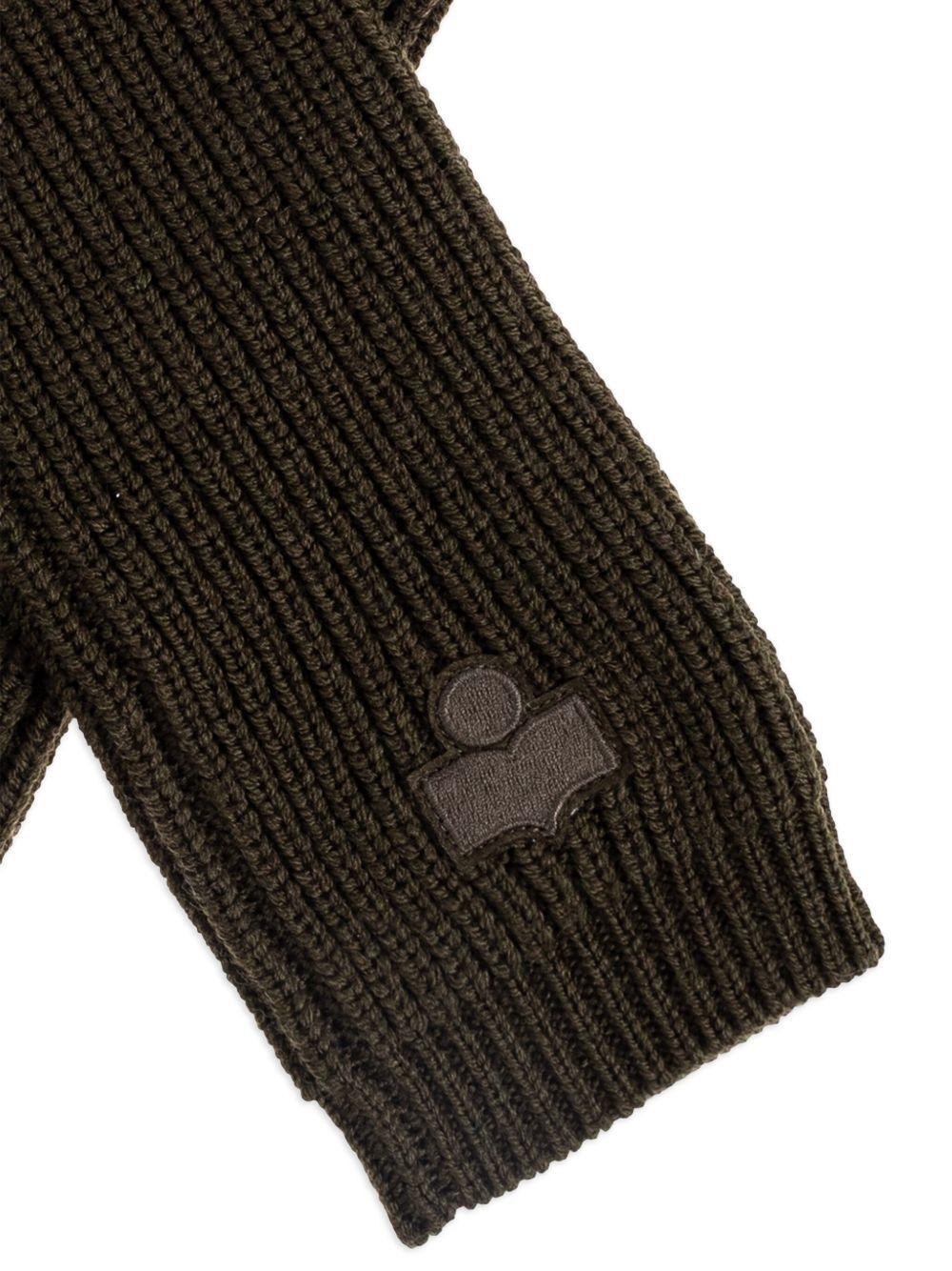 ribbed logo-patch gloves - 4