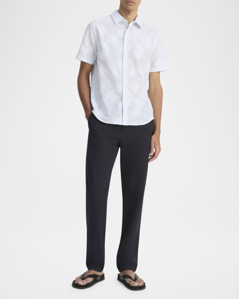 Vince Men's Fil Coupe Floral Stripe Short-Sleeve Shirt outlook