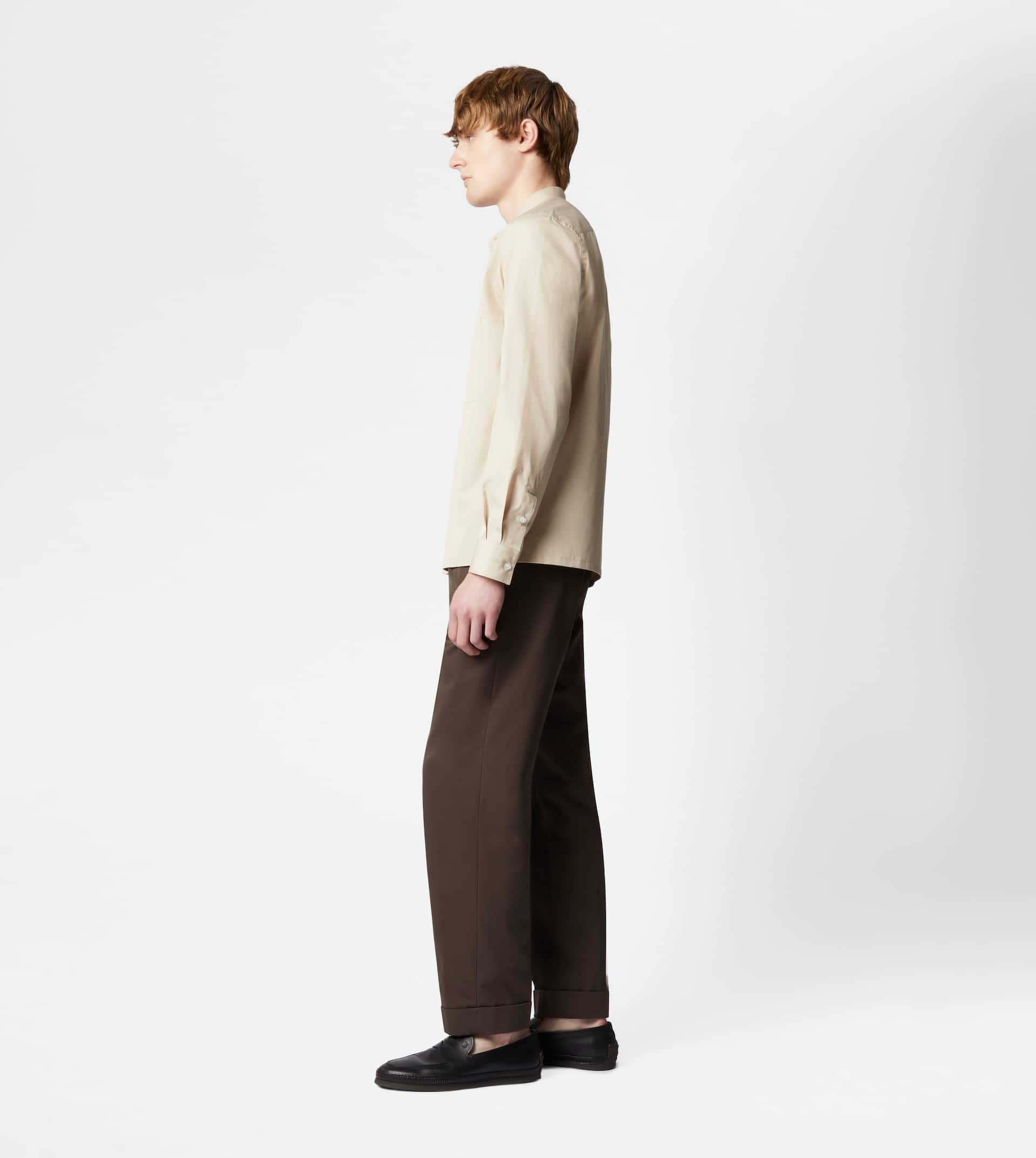 SHIRT IN COTTON - BEIGE - 4