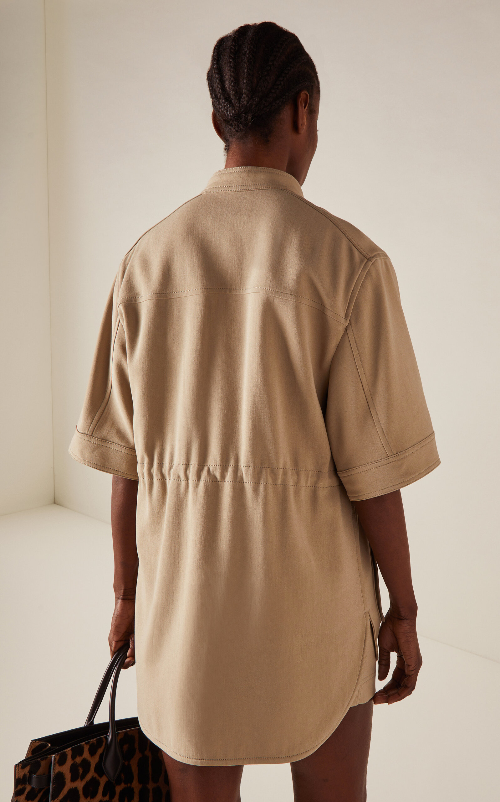 Longline Cotton-Blend Utility Jacket tan - 4