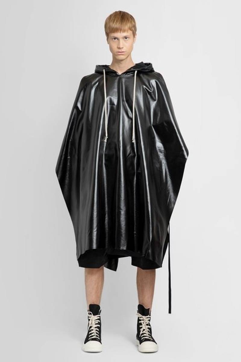 Rick owens men's black poncho 1