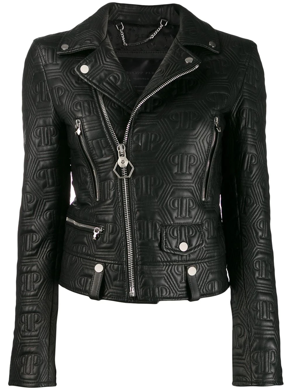 matelassé biker jacket - 1