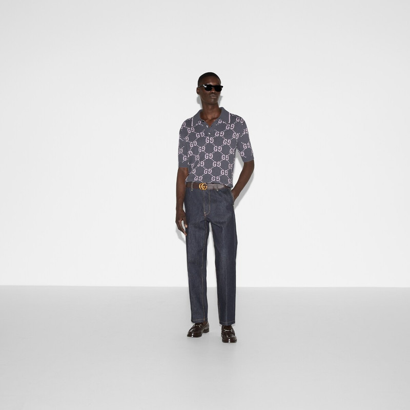 GUCCI GG cotton jacquard polo shirt outlook