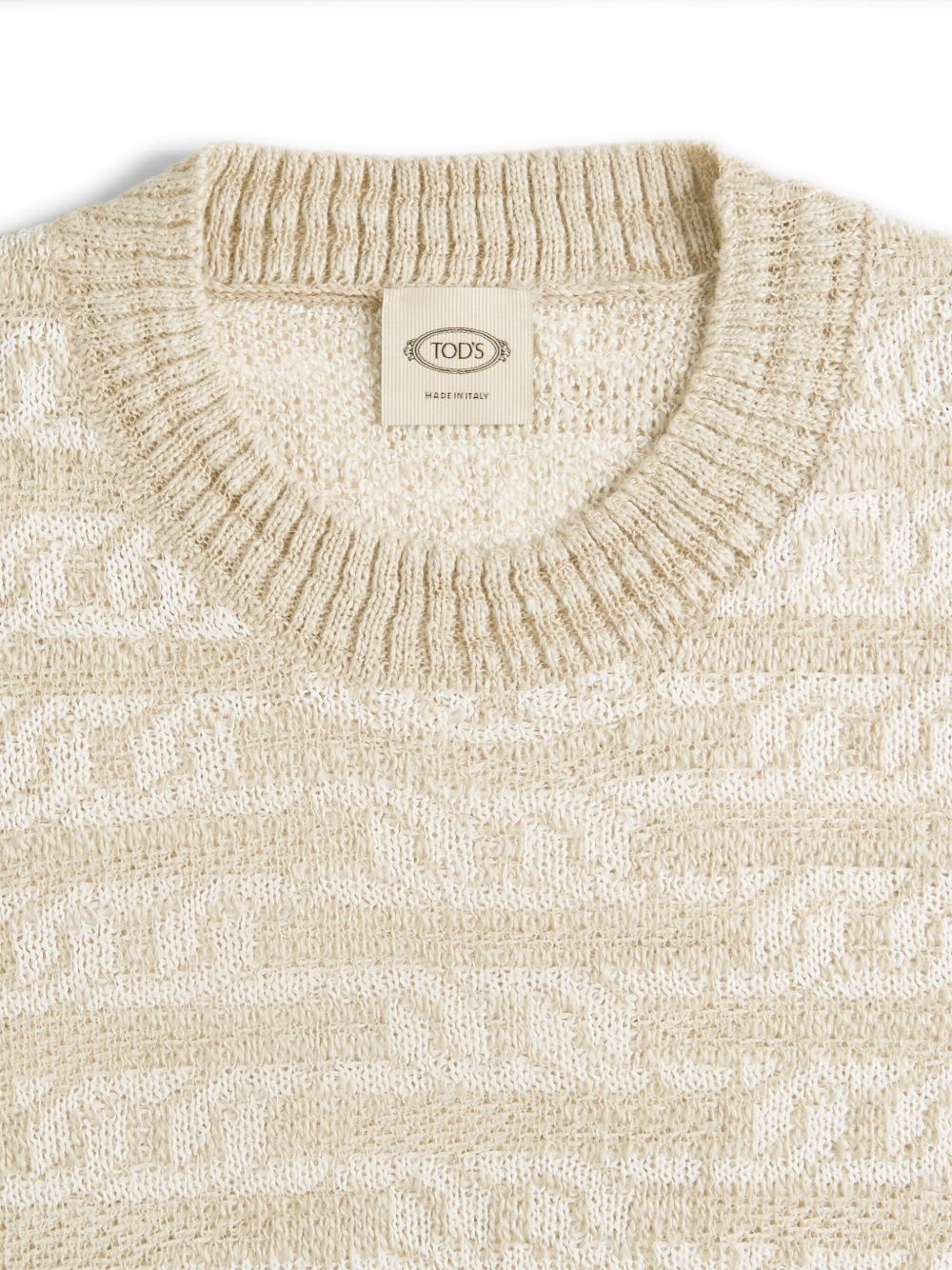 chain-motif knitted top - 7