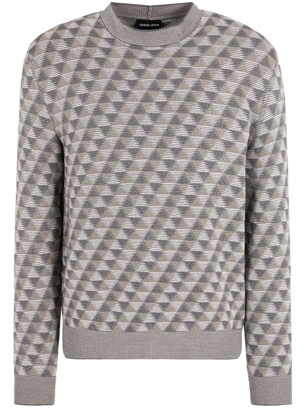geometric-jacquard wool jumper - 1