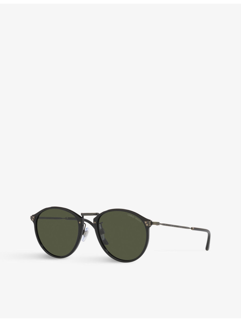 GIORGIO ARMANI AR318SM round-frame acetate and metal sunglasses outlook