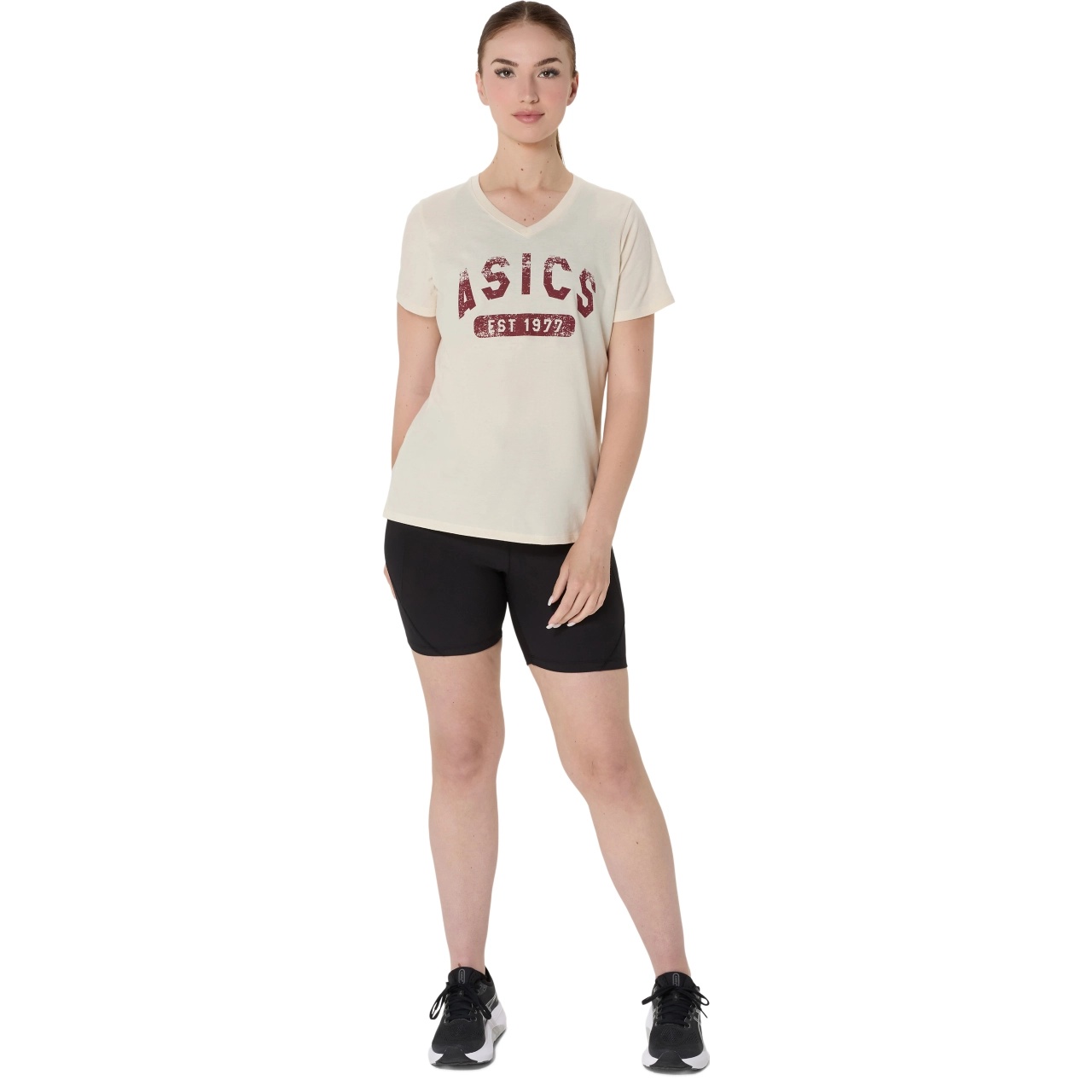 WOMEN'S SHORT SLEEVE EST 1977 V-NECK TEE - 6