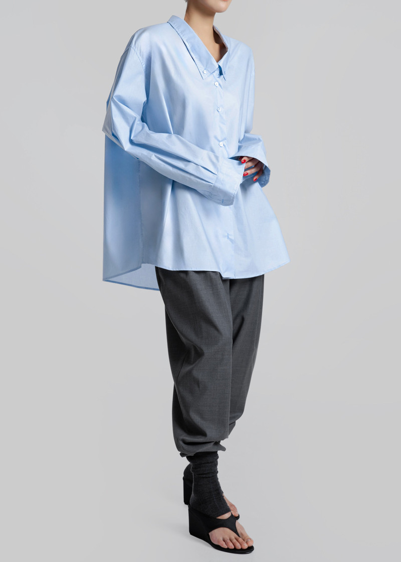 Revel Poplin Oversized Shirt - Sky Blue 8