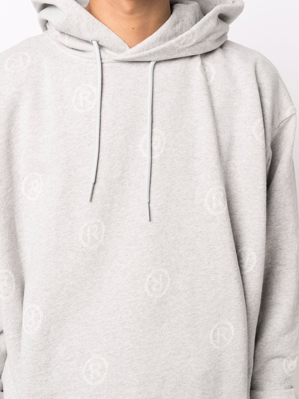 monogram-print pullover hoodie - 5