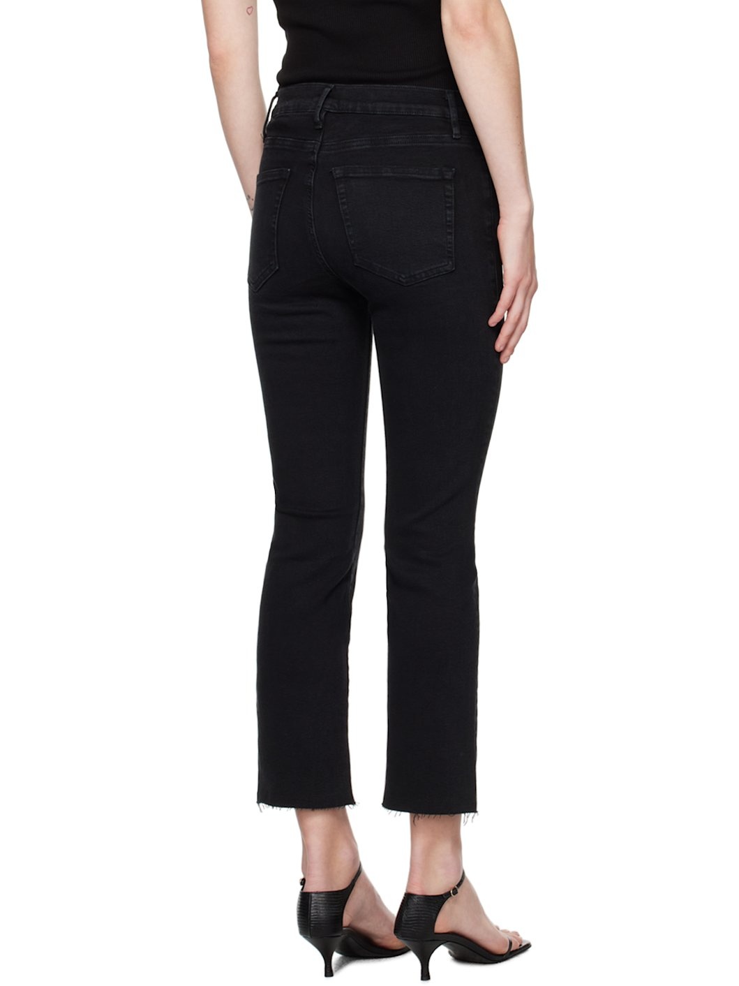 Black 'Le High Straight' Jeans - 3