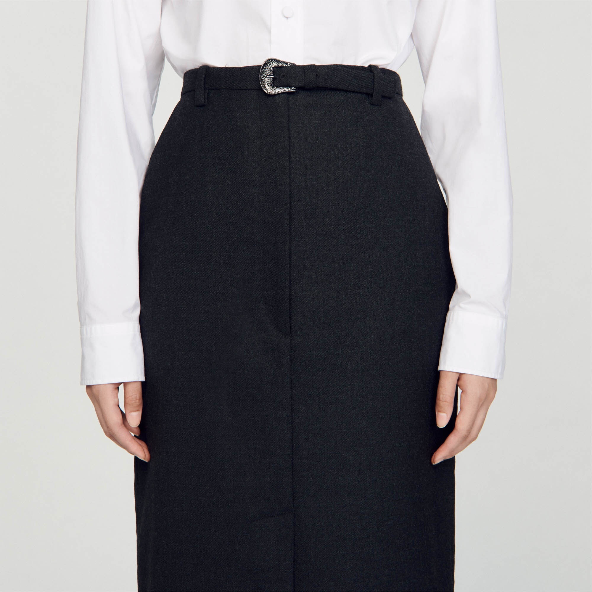 WESTERN BUCKLED PENCIL SKIRT - 4