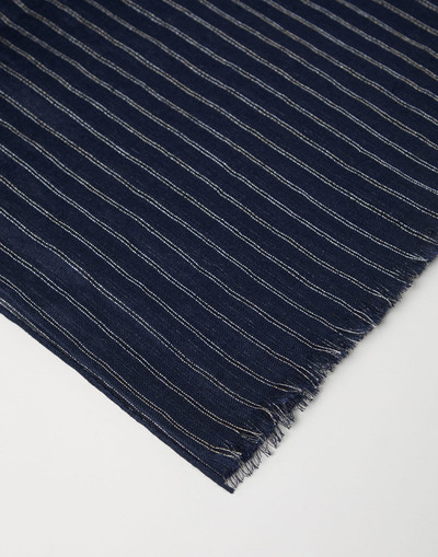 Brunello Cucinelli Linen sparkling stripe scarf outlook