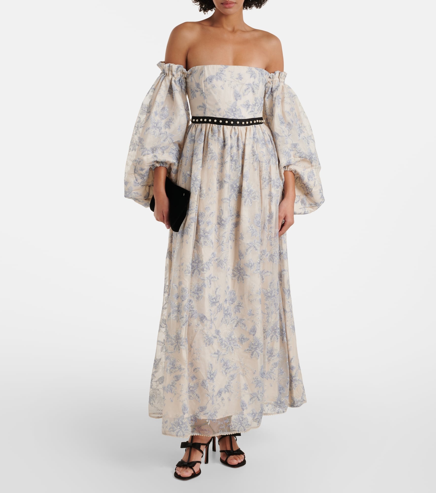 Alheli balloon-sleeve floral maxi dress - 2