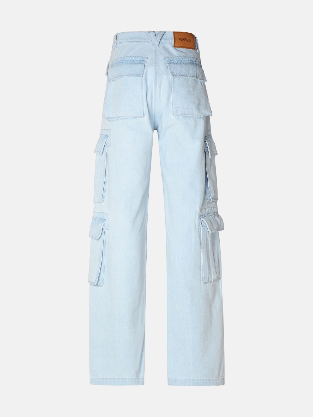 LIGHT BLUE COTTON CARGO JEANS - 3