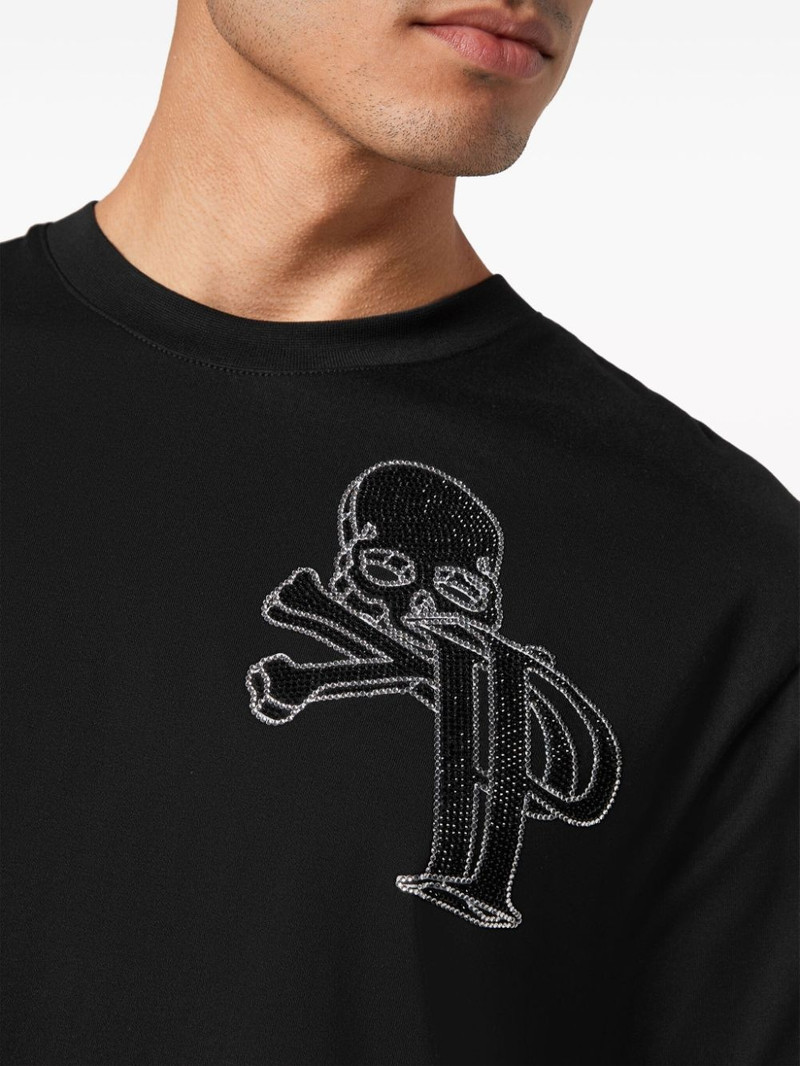 rhinestone-embellished cotton T-shirt 5