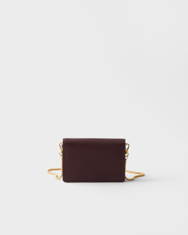 Saffiano leather card holder with shoulder strap 3