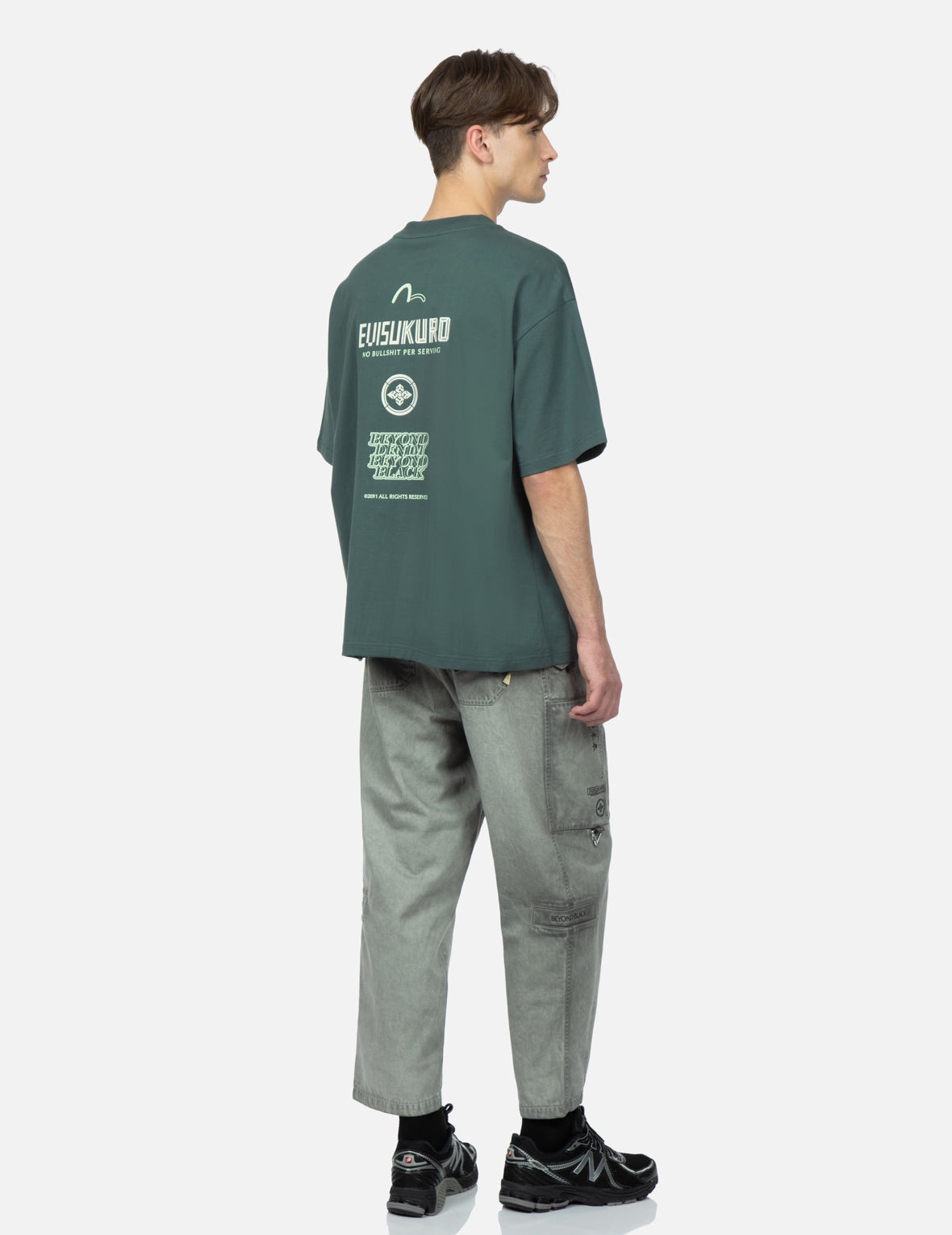 Seagull Embroidery Garment Dye Denim Pants - 4