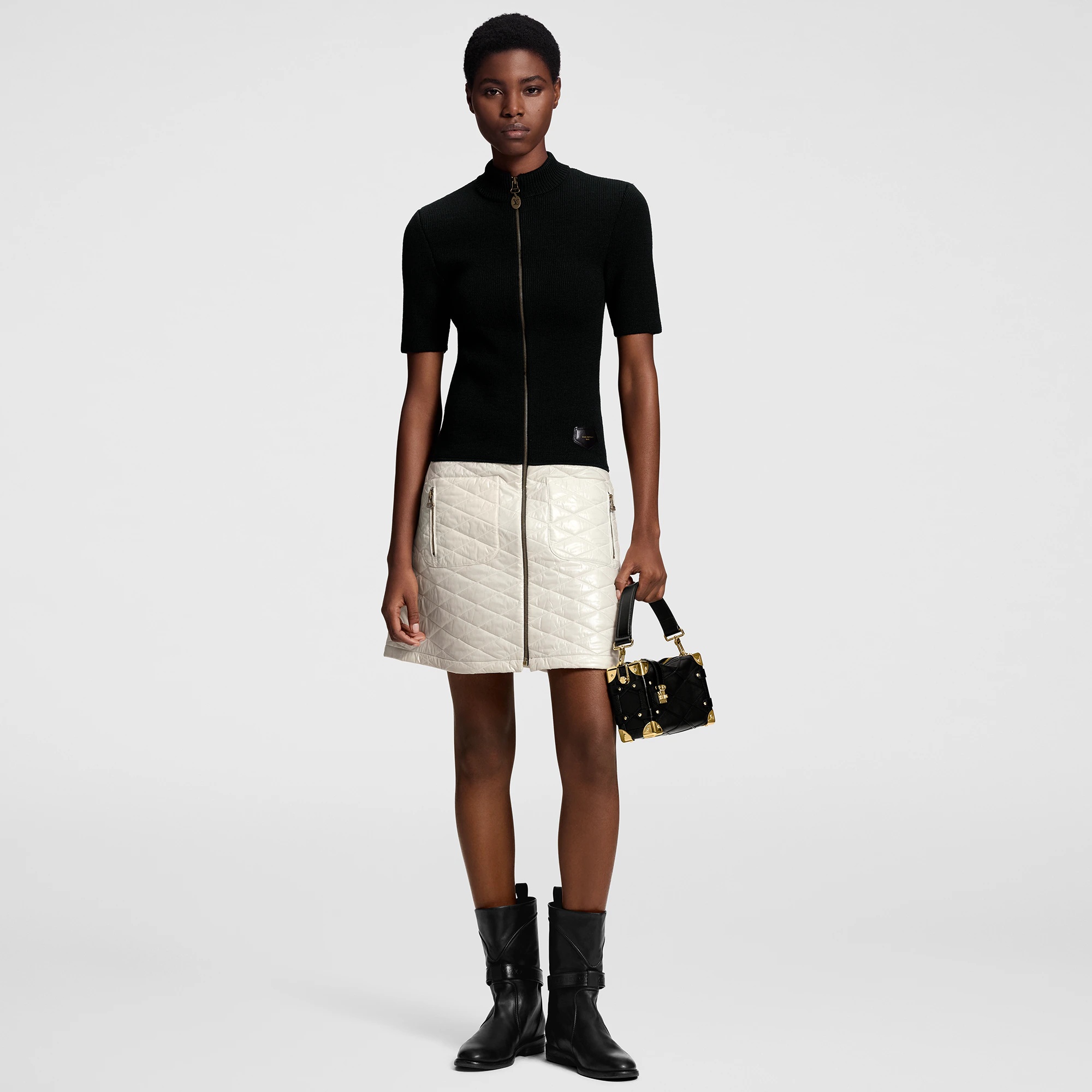 Malletage Accent Zip-Up Dress - 3