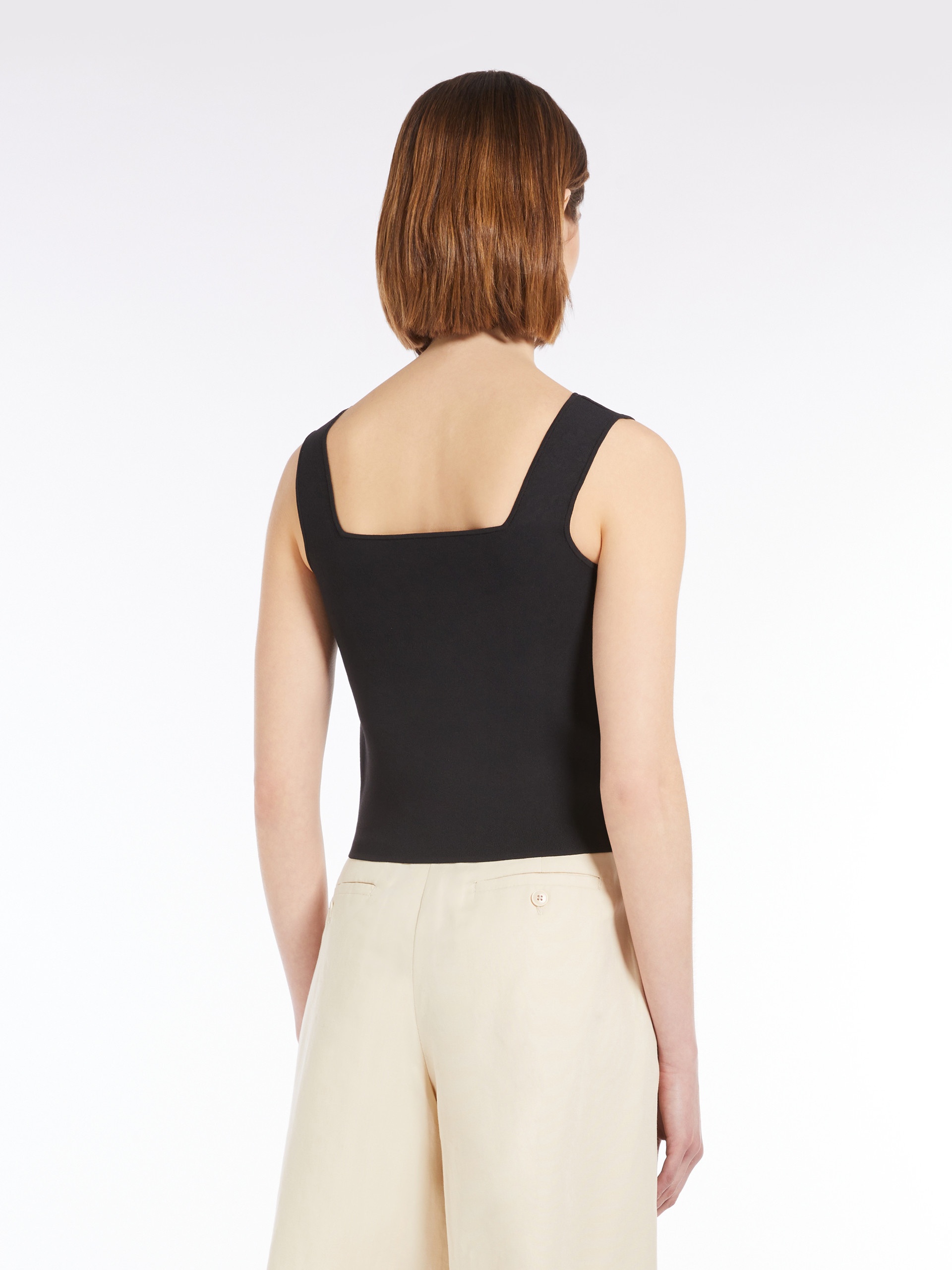 PILADE Jacquard viscose crop top - 4