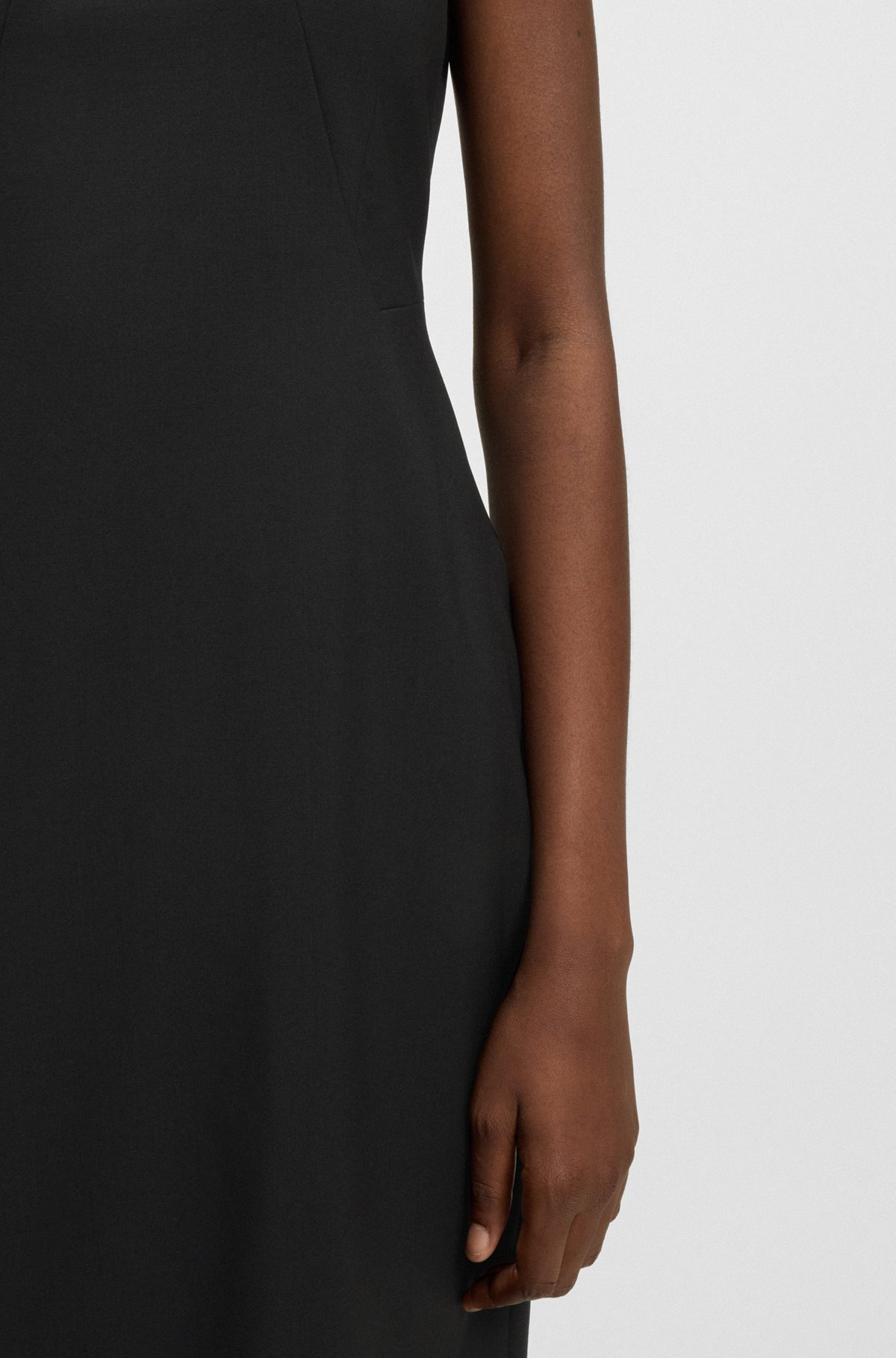 SLIM-FIT DRESS IN VIRGIN WOOL WITH CAP SLEEVES - 6