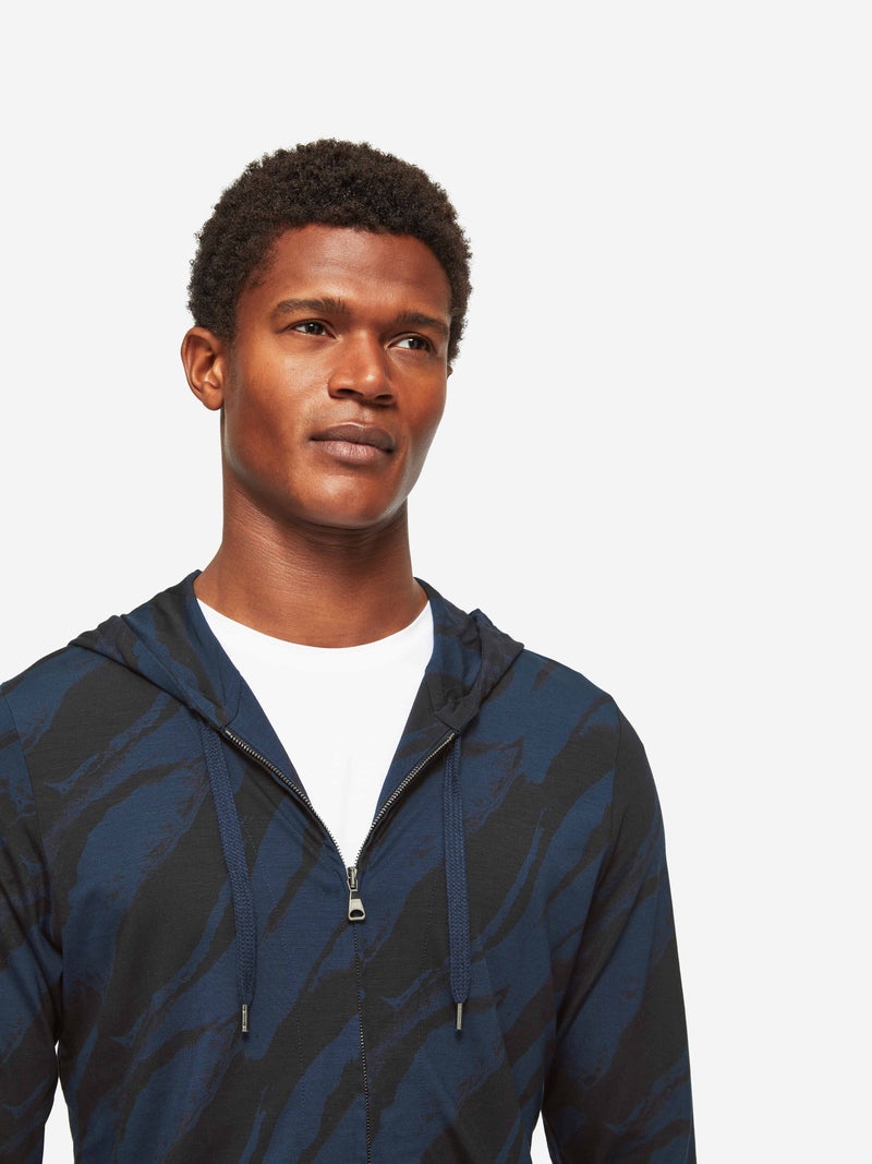 Men's Hoodie London 8 Micro Modal Navy - 7
