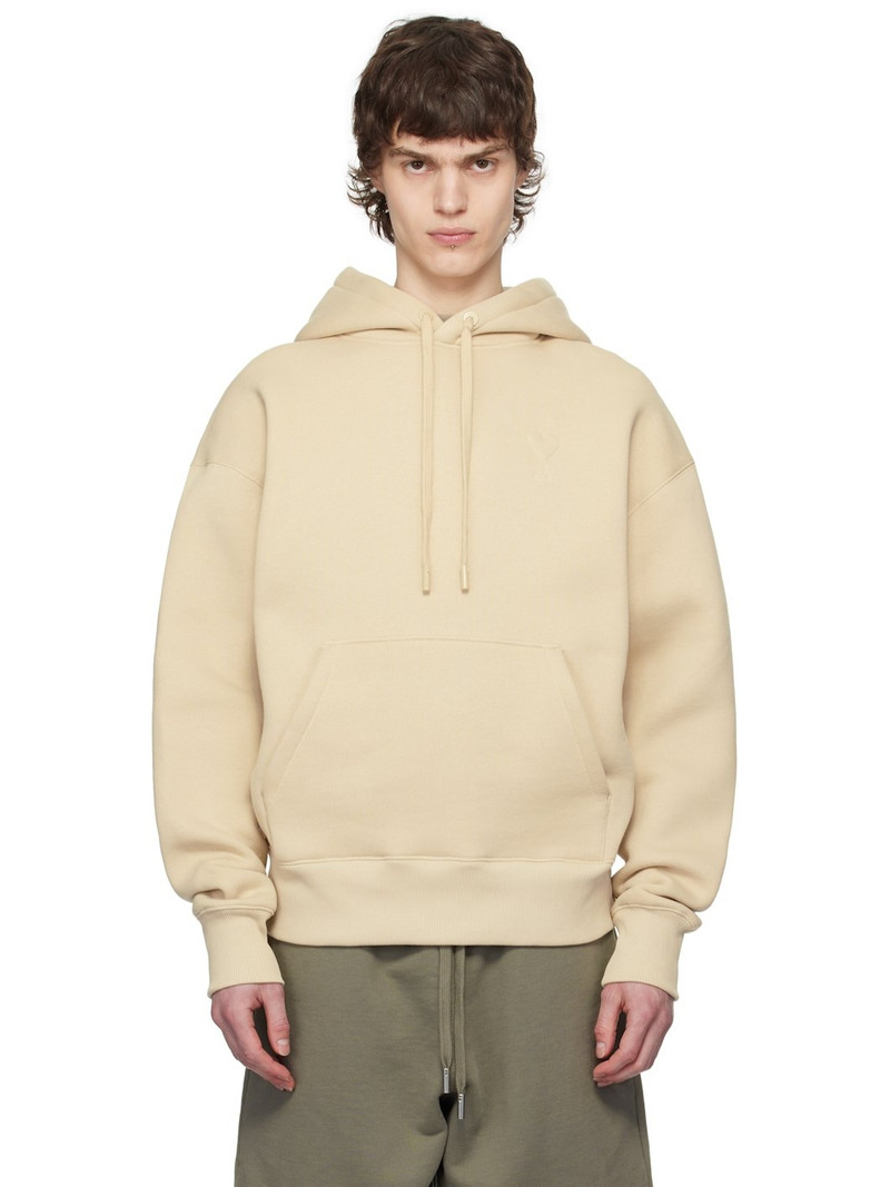 Beige Cotton Ami de Coeur Hoodie 1