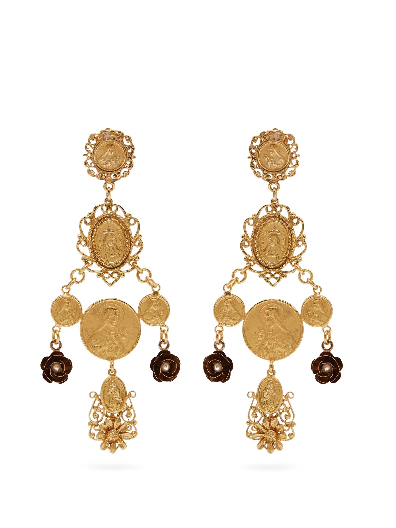 Charm drop clip earrings - 1