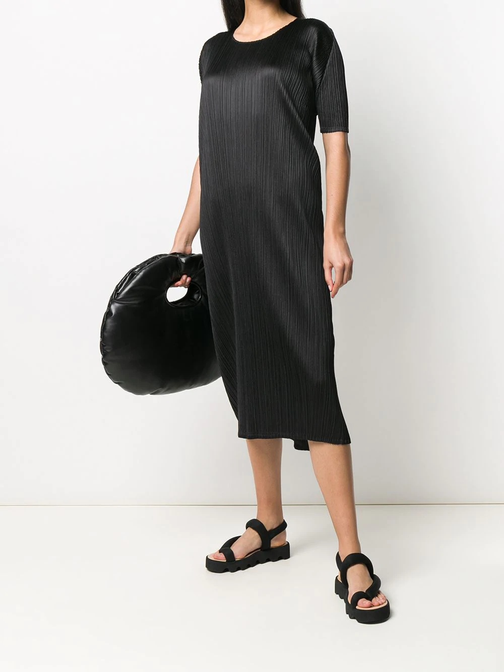 pleated T-shirt dress - 2