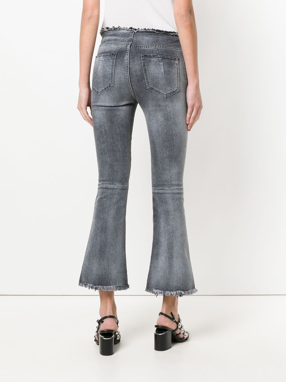Lace-up cropped jeans - 4