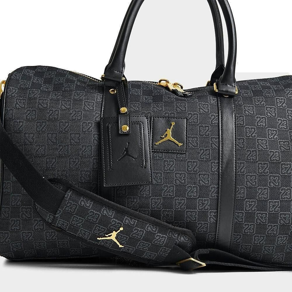 Air Jordan Monogram Logo Duffel Bag 'Black Gold' MA0759-023 - 3