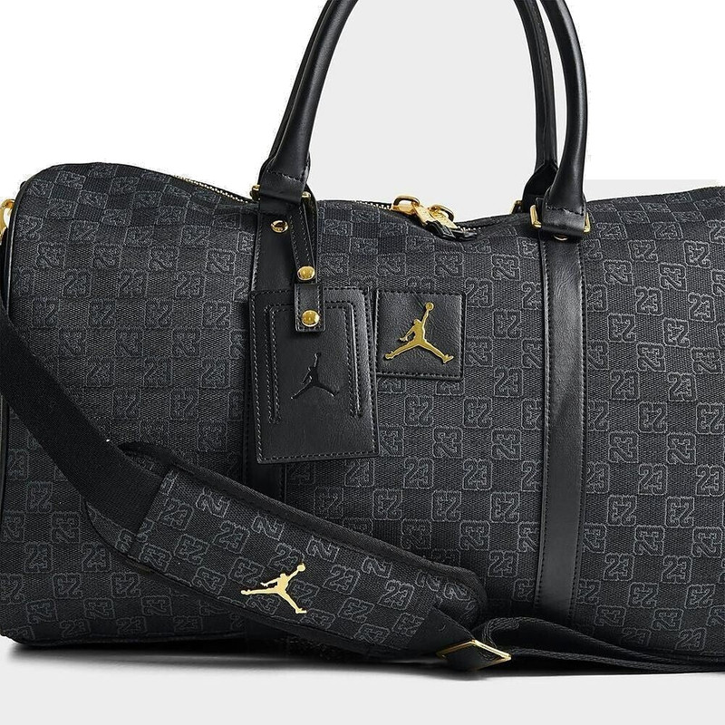 Air Jordan Monogram Logo Duffel Bag 'Black Gold' MA0759-023 3