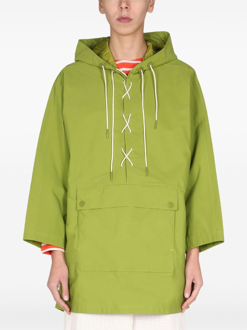 hooded drawstring jacket - 1