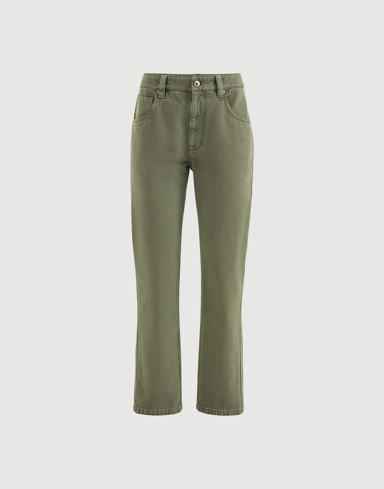 Dyed denim five-pocket straight trousers with shiny bartack - 1
